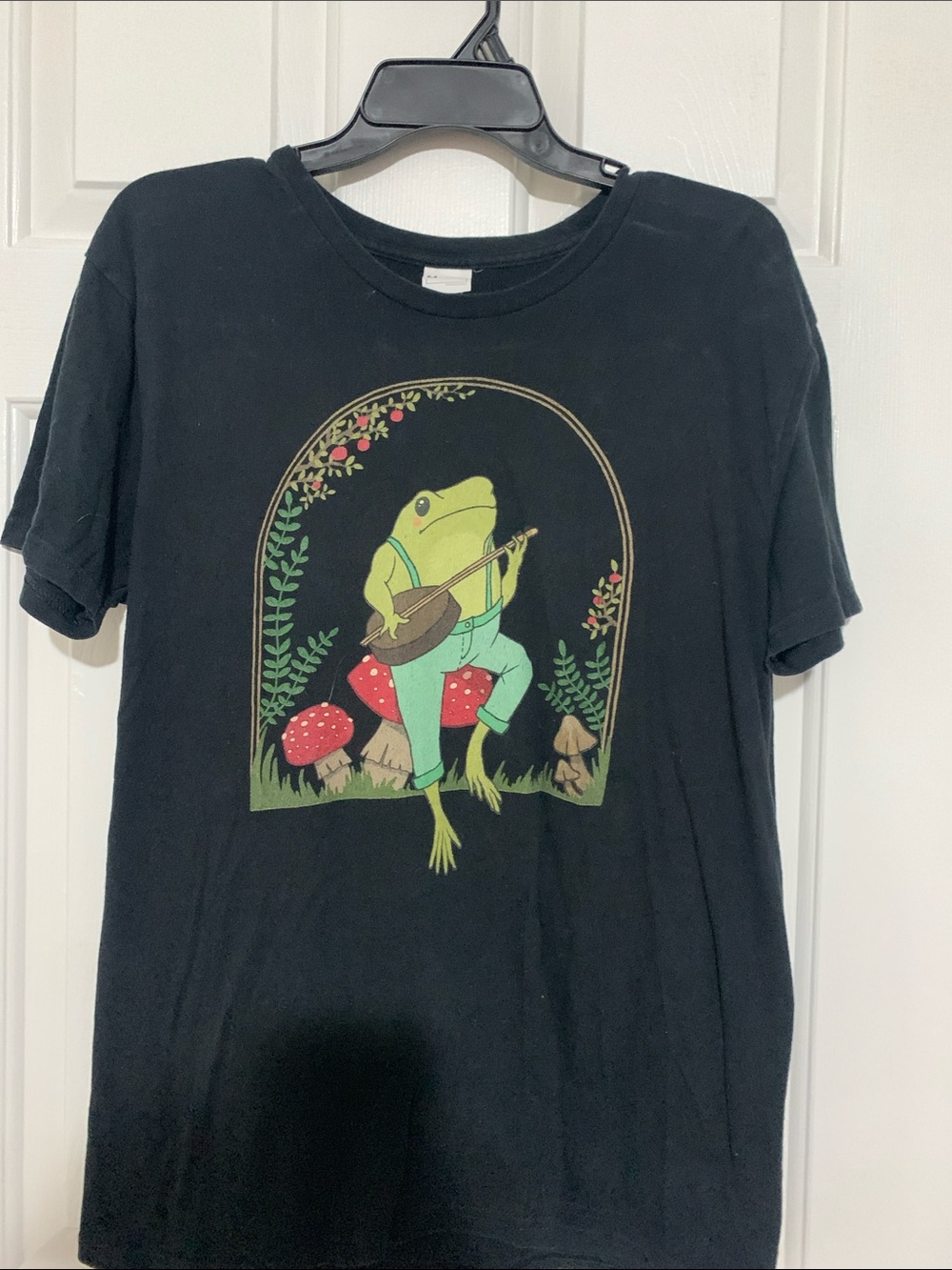 Whimsical frog playing banjo T-shirt